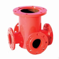 Фланцевый крест с пожарной подставкой ППКФ 125x125 мм Ст3пс ГОСТ 5525-88