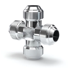 Стальная проходная резьбовая крестовина 3x38 мм М8х1 12Х18Н9Т ГОСТ 13967-74